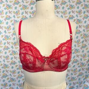 Elle McPherson Lace Bra 34DD PINK